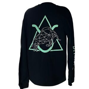 Astrology Taurus Graphic T Shirt Heavyweight 2XL Black Long Sleeve Elev 808